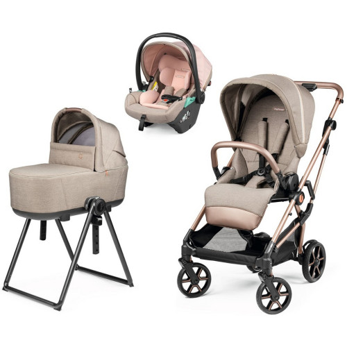 Коляска 3 в 1 Peg Perego Vivace Flex Lounge, Mon Amour (Светло-коричневый)