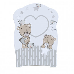Кровать "Forever friеnds" (фигурн.спин., маятник, ящик, опуск.планка, накладка ПВХ), ЛДСП (белый)