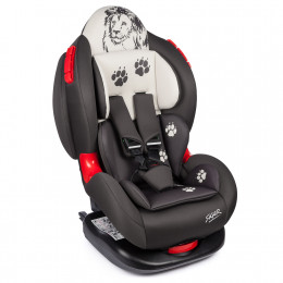 Автокресло КОКОН "Animals" лев, Isofix гр.1+2(упак.2шт.)(Siger) (серый-бежевый)