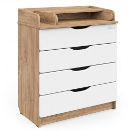 **PITUSO Комод раскладной Wood/ 804 ПВХ с шариковыми направляющими Дуб канзас, 4 ящика