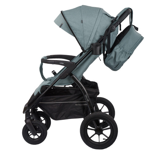 Коляска Indigo Epica XL Air с сумкой — зелёная, на колёсах 20,3 и 30,5 см