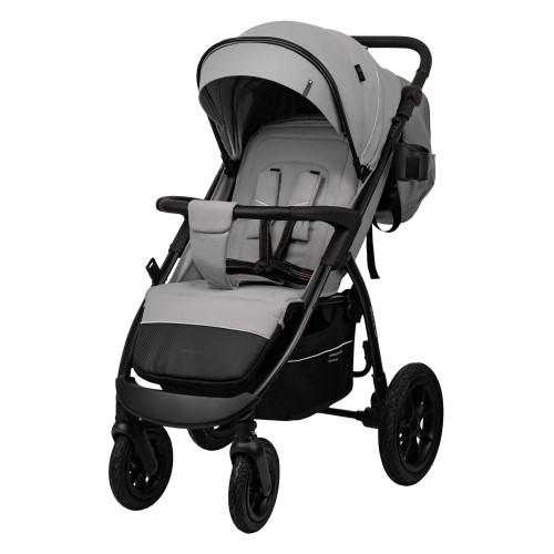 Коляска Indigo EPICA XL AIR с сумкой, светло-серый: маневренная и проходимая коляска с колесами 20,3 см и 30,5 см для комфортных прогулок