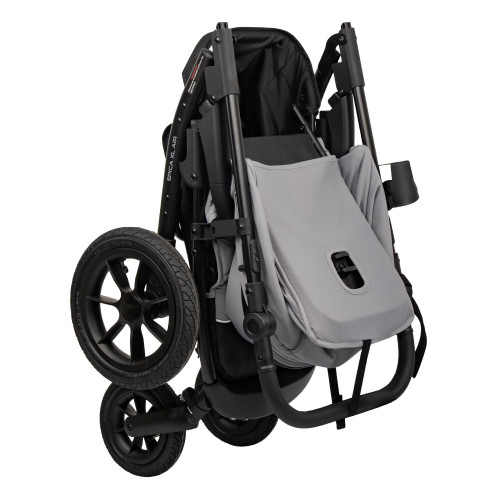 Коляска Indigo EPICA XL AIR с сумкой, светло-серый: маневренная и проходимая коляска с колесами 20,3 см и 30,5 см для комфортных прогулок