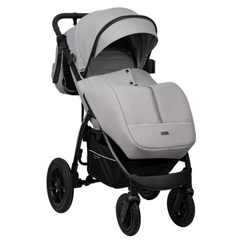 Коляска Indigo EPICA XL AIR с сумкой, светло-серый: маневренная и проходимая коляска с колесами 20,3 см и 30,5 см для комфортных прогулок