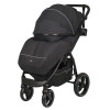 Коляска Indigo EPICA XL в чёрном цвете — усиленные колёса 20,3 и 29 см для уверенной езды по городу и бездорожью