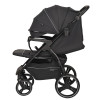 Коляска Indigo EPICA XL в чёрном цвете — усиленные колёса 20,3 и 29 см для уверенной езды по городу и бездорожью