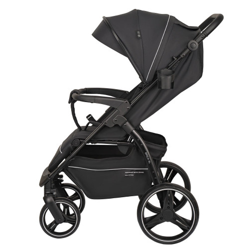 Коляска Indigo EPICA XL в чёрном цвете — усиленные колёса 20,3 и 29 см для уверенной езды по городу и бездорожью