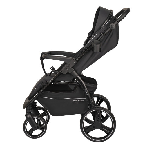 Коляска Indigo EPICA XL в чёрном цвете — усиленные колёса 20,3 и 29 см для уверенной езды по городу и бездорожью