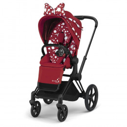 Коляска прогулочная Cybex Priam III Jeremy Scott Petticoat шасси Chrome Black, Jeremy Scott Petticoat (Красный с узором)