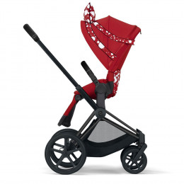 Коляска прогулочная Cybex Priam III Jeremy Scott Petticoat шасси Chrome Black, Jeremy Scott Petticoat (Красный с узором)