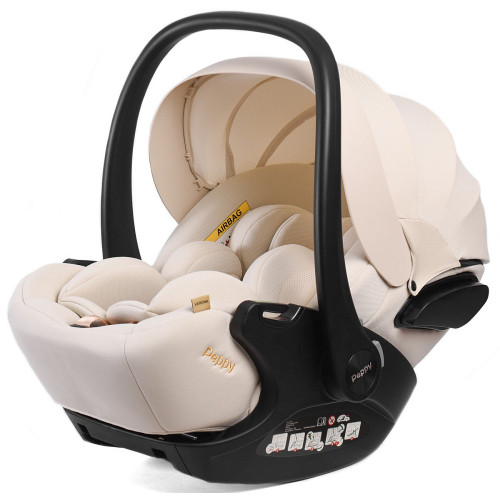 Прогулочная коляска Peppy Amici с автокреслом Verona Beige и базой Grey рама Black Chrome