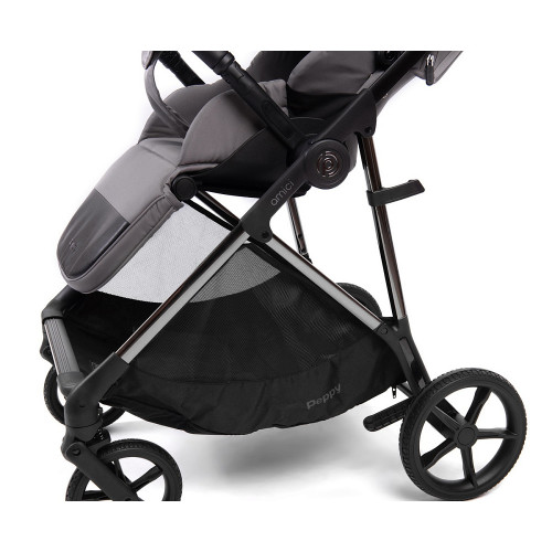 Прогулочная коляска Peppy Amici с автокреслом Verona Beige и базой Grey рама Black Chrome