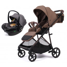 Прогулочная коляска Peppy Amici с автокреслом Jovikids Aria Mocca рама Mocca