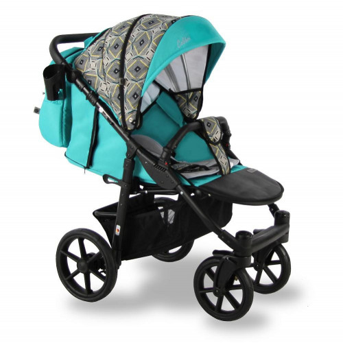 Детская прогулочная коляска Sevillababy Colibri CLB-04 бирюзовый-принт абстракция