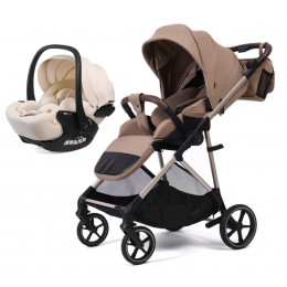 Прогулочная коляска Peppy Amici с автокреслом Verona Beige Latte рама Beige