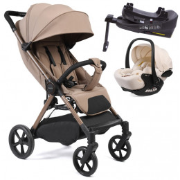 Прогулочная коляска Peppy Vigo с автокреслом Verona Beige и базой Latte латте