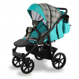 Детская прогулочная коляска Sevillababy Colibri CLB-04 бирюзовый-принт абстракция