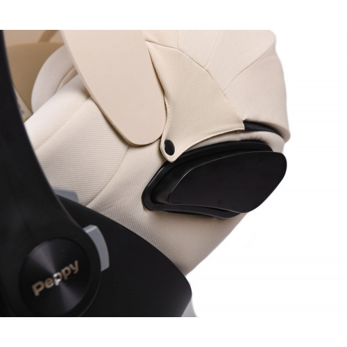 Прогулочная коляска Peppy Amici с автокреслом Verona Beige и базой Grey рама Black Chrome