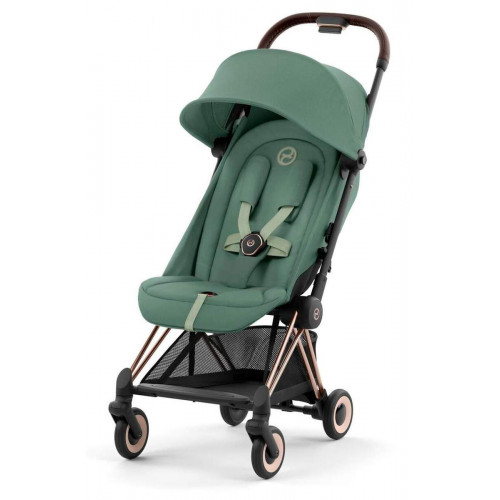 Прогулочная коляска Cybex Coya Leaf Green с дождевиком и бампером/Rosegold 522005609