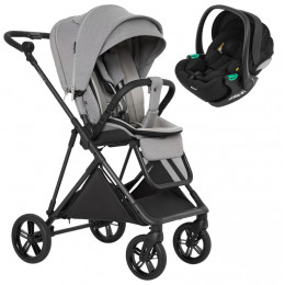 Детская прогулочная коляска Pituso Carbon RX c автокреслом Baesa Black Horizon Grey/рама carbon
