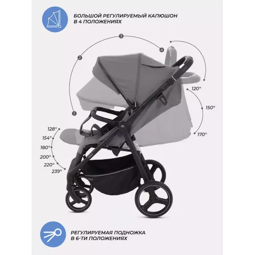 Коляска прогулочная Mowbaby Nimbus Grey