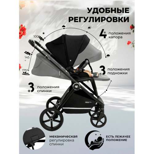 Прогулочная коляска Sweet Baby Stella 427298 Black