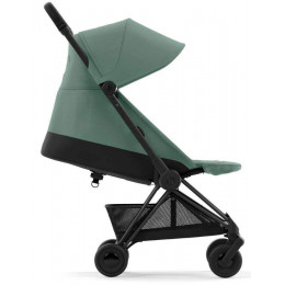 Коляска Cybex Coya Matt Black Frame Cloud G i-Size Almond Beige Plus Leaf Green с дождевиком и бампером