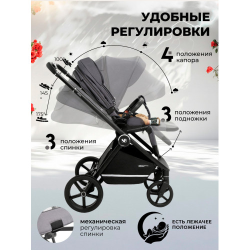 Прогулочная коляска Sweet Baby Stella 427299 Dark Grey