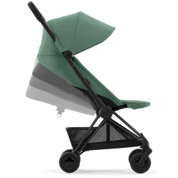 Коляска Cybex Coya Matt Black Frame Cloud G i-Size Almond Beige Plus Leaf Green с дождевиком и бампером