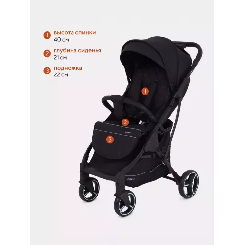 Коляска прогулочная Mowbaby Smart 2023 Black