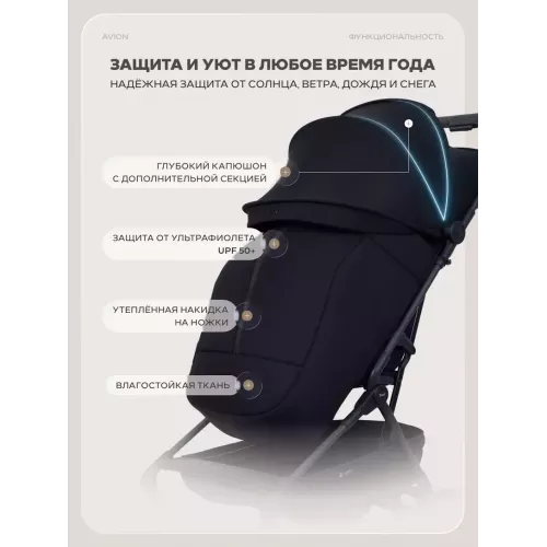 Коляска прогулочная Rant Avion Сarbon Black