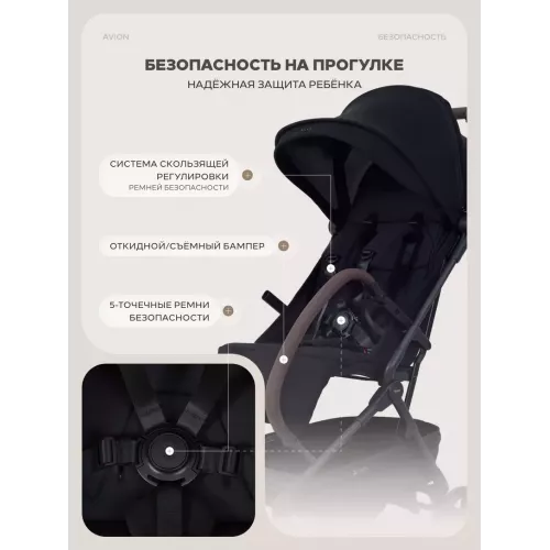 Коляска прогулочная Rant Avion Сarbon Black