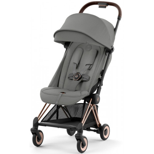 Коляска Cybex Coya Rosegold Frame Cloud T i-Size Mirage Grey Mirage Grey с дождевиком и бампером