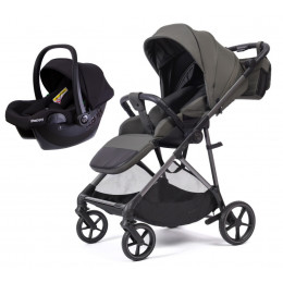 Прогулочная коляска Peppy Amici с автокреслом Rise Black Antrazit рама Grey