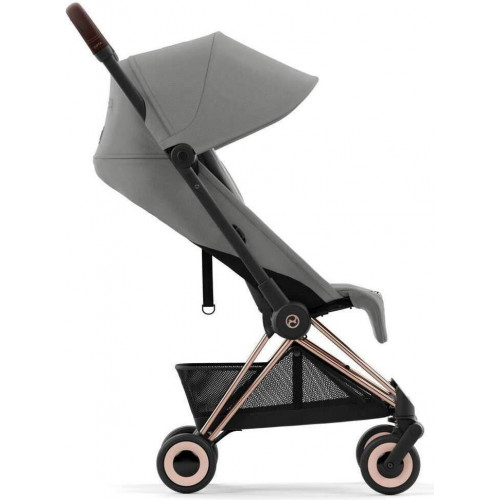 Коляска Cybex Coya Rosegold Frame Cloud T i-Size Mirage Grey Mirage Grey с дождевиком и бампером