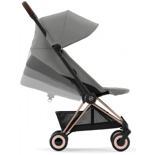 Коляска Cybex Coya Rosegold Frame Cloud T i-Size Mirage Grey Mirage Grey с дождевиком и бампером