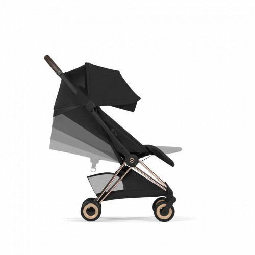Прогулочная коляска Cybex Coya Style, в цвете Sepia Black (шасси Rose Gold)