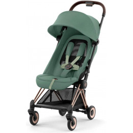 Коляска Cybex Coya Rosegold Frame Cloud G i-Size Lava Grey Leaf Green с дождевиком и бампером