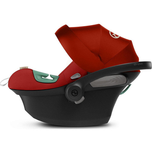 Коляска Cybex Coya Matt Black Frame Aton S2 i-Size Hibiscus Red Leaf Green с дождевиком и бампером