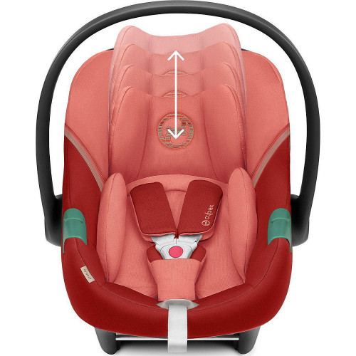 Коляска Cybex Coya Matt Black Frame Aton S2 i-Size Hibiscus Red Leaf Green с дождевиком и бампером