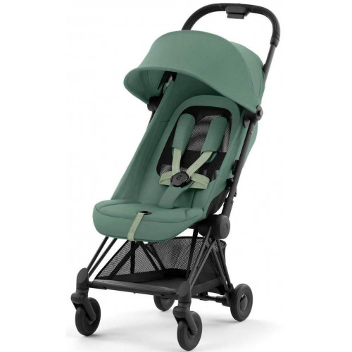 Коляска Cybex Coya Matt Black Frame Aton S2 i-Size Hibiscus Red Leaf Green с дождевиком и бампером