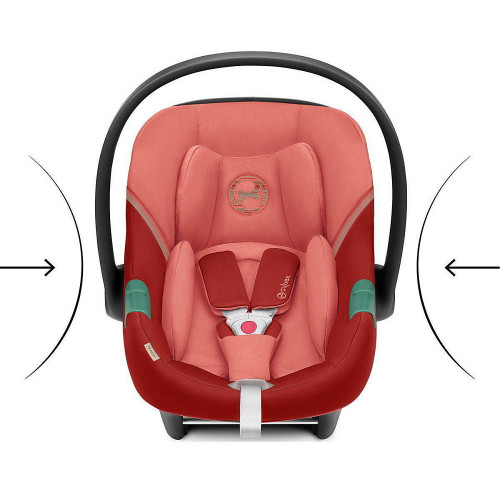 Коляска Cybex Coya Matt Black Frame Aton S2 i-Size Hibiscus Red Leaf Green с дождевиком и бампером