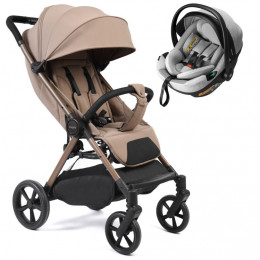 Прогулочная коляска Peppy Vigo с автокреслом Welldon Crown 2 Grey Latte латте