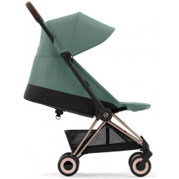 Коляска Cybex Coya Rosegold Frame Cloud G i-Size Lava Grey Leaf Green с дождевиком и бампером