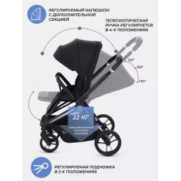 Коляска прогулочная Mowbaby Finch Black