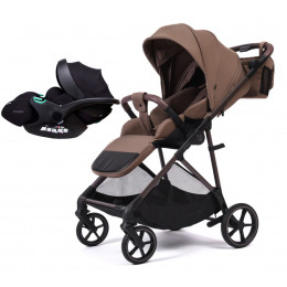 Прогулочная коляска Peppy Amici с автокреслом Verona Black Mocca рама Mocca