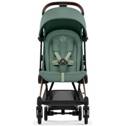 Коляска Cybex Coya Rosegold Frame Cloud T i-Size Peach Pink Plus Leaf Green с дождевиком и бампером