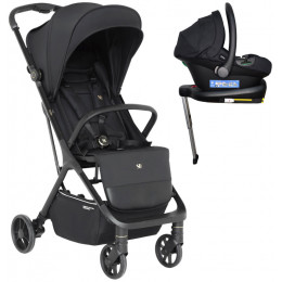 Прогулочная коляска Sweet Baby Aura + автокресло Elegante Plus с базой i-Size ISOFIX DK780 Black