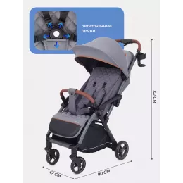Коляска прогулочная Mowbaby Atom Grey