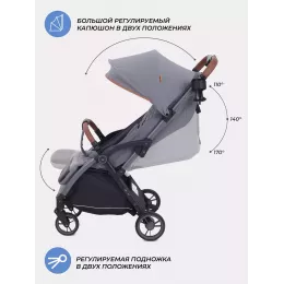 Коляска прогулочная Mowbaby Atom Grey